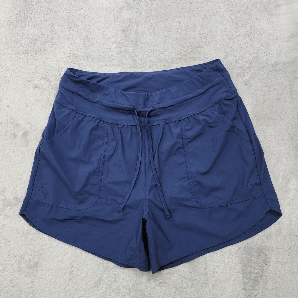 Iuga Shorts Womens L Blue 3.5" Inseam Lined Drawstring Running Athletic Workout